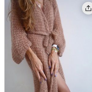 Etsy handmade mohair belted cardigan brand new